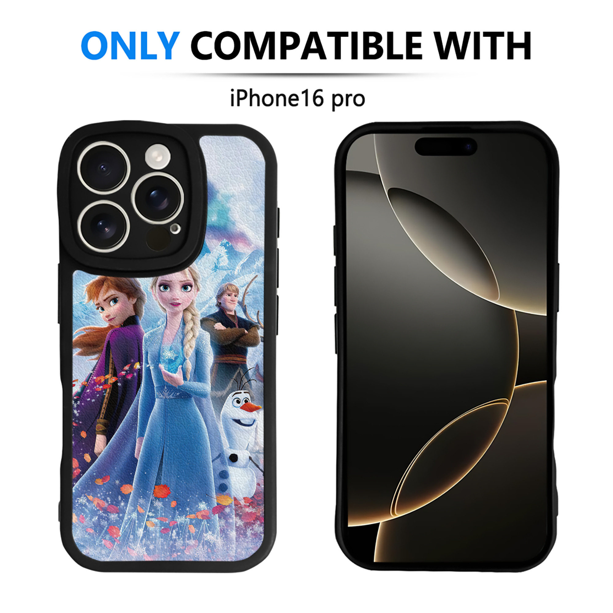 （画像用） アナと雪の女王 アンナ エルサ Frozen Anna Elsa 【iPhone 16シリーズ対応】シリコンスマホケース（レザー調） 材質：シリコン